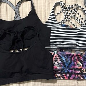 Born Primitive Black, White & Multicolor Strappy Sports Bras Pack